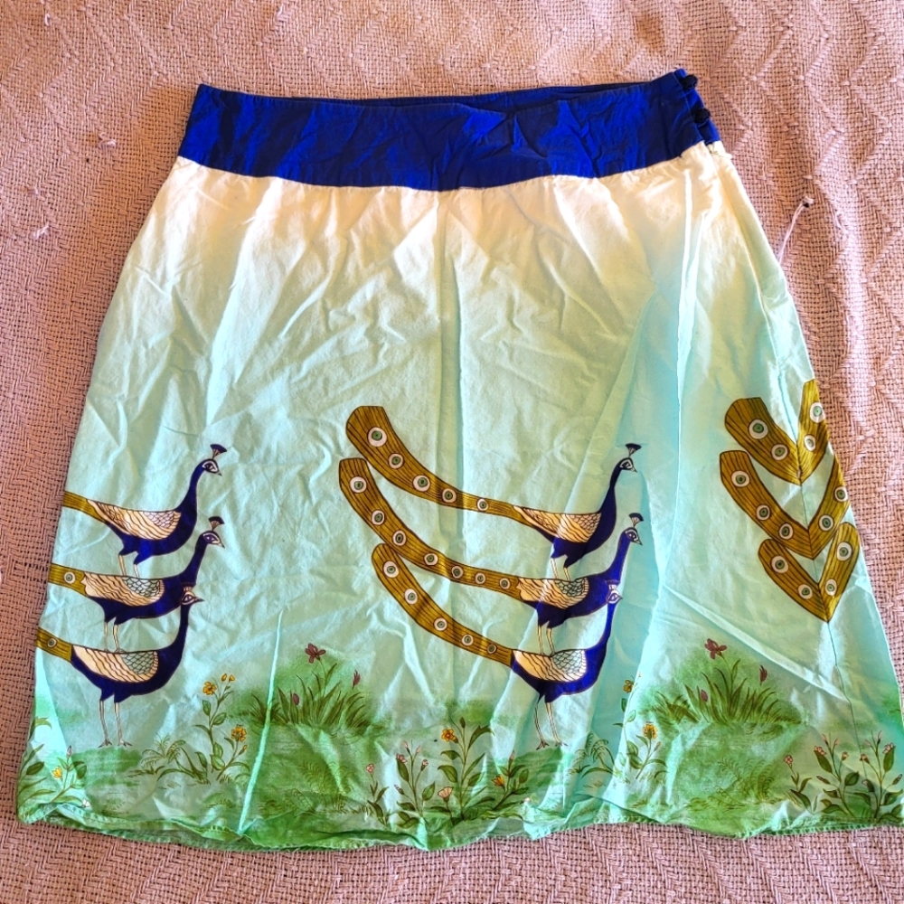 Anthropologie Edmé & Esyllte Vintage Peacock Skirt